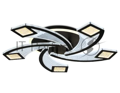 Потолочный светодиодный светильник FA4478/5 BK черный 90W 3000K+6400K/4200K/6400K+3000K D620*75 (ПДУ ИК)