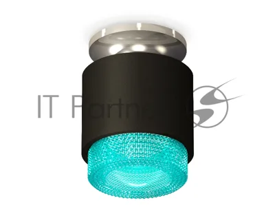 Светильник Ambrella Light XS7511082 SBK/PSL/BL черный песок/серебро полированное/голубой MR16 GU5.3 (N7927, C7511, N7194)