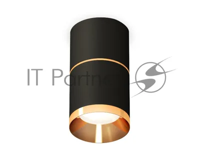 Светильник Ambrella Light XS7402181 SBK/PYG черный песок/золото желтое полированное MR16 GU5.3 (C7402, A2072, C7402, N7034)