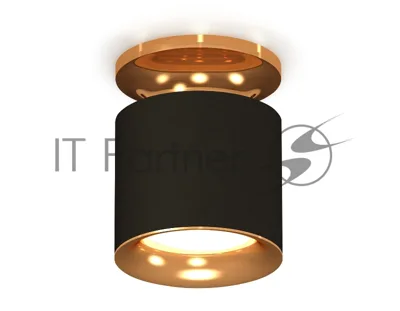 Светильник Ambrella Light XS7402102 SBK/PYG черный песок/золото желтое полированное MR16 GU5.3 (N7929, C7402, N7014)