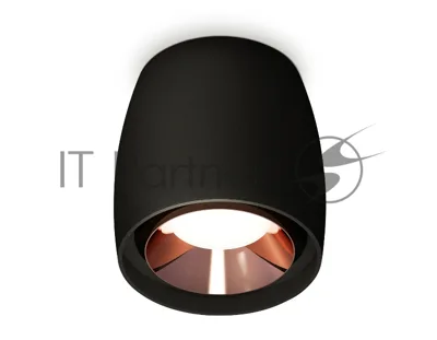 Светильник Ambrella Light XS1142005 SBK/PPG черный песок/золото розовое полированное MR16 GU5.3 (C1142, N7035)