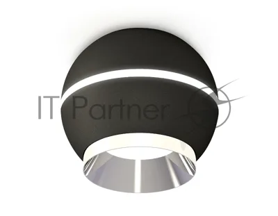 Светильник Ambrella Light XS1102011 SBK/PSL черный песок/серебро полированное MR16 GU5.3 LED 3W 4200K (C1102, N7032)