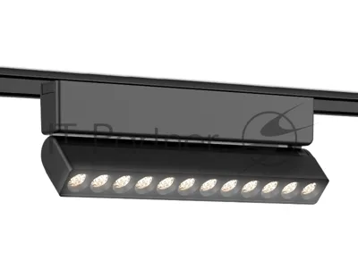 Светильник трековый светодиодный GV1474 BK черный IP20 12W 4200K 48V 24° 230x26x80