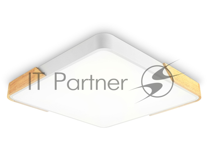 Потолочный светодиодный светильник Ambrella light FZ1312 WH/LW белый/светлое дерево 36W 5000K 400*400*50 (без ПДУ)