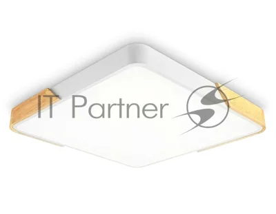 Потолочный светодиодный светильник Ambrella light FZ1312 WH/LW белый/светлое дерево 36W 5000K 400*400*50 (без ПДУ)