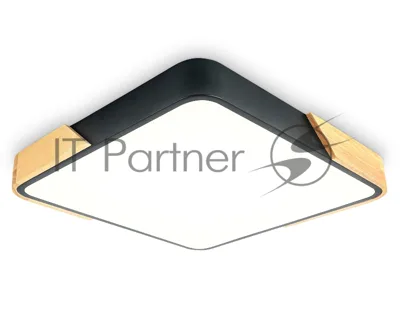 Потолочный светодиодный светильник Ambrella light FZ1316 BK/LW черный/светлое дерево 36W 5000K 400*400*50 (без ПДУ)