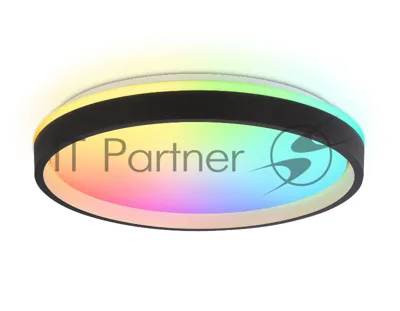 Светодиодный светильник RGB Ambrella light FZ610 BK/GD черный/золото IP20 66W 3000K-6500K+RGB D490*85 (ПДУ ИК)