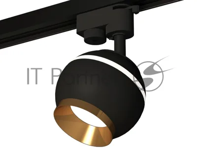 Светильник Ambrella light XT1102005 SBK/PYG черный песок/золото желтое полированное GU5.3 LED 3W 4200K (A2521, C1102, N7034)
