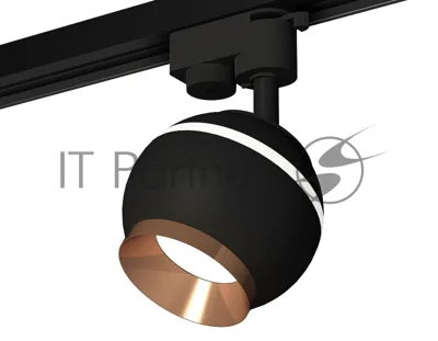 Светильник Ambrella light XT1102006 SBK/PPG черный песок/золото розовое полированное GU5.3 LED 3W 4200K (A2521, C1102, N7035)