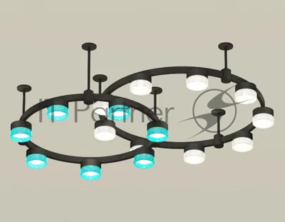 Светильник Ambrella light XR92221210/16 SBK/CL/BL черный песок/прозрачный/голубой GX53