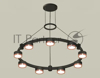 Светильник Ambrella light XR92051803/9 SBK/PPG черный песок/золото розовое полированное GX53 (A9205, C9242, N8126)