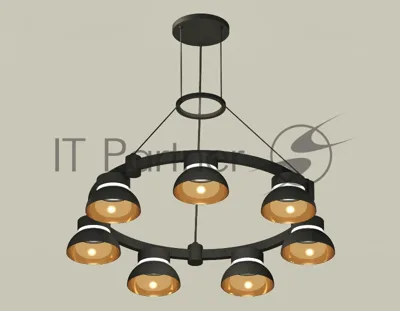 Светильник Ambrella light XR92051402/7 SBK/PYG/CL черный песок/золото желтое полированное/прозрачный GX53 (A9205,C9238,N8145)