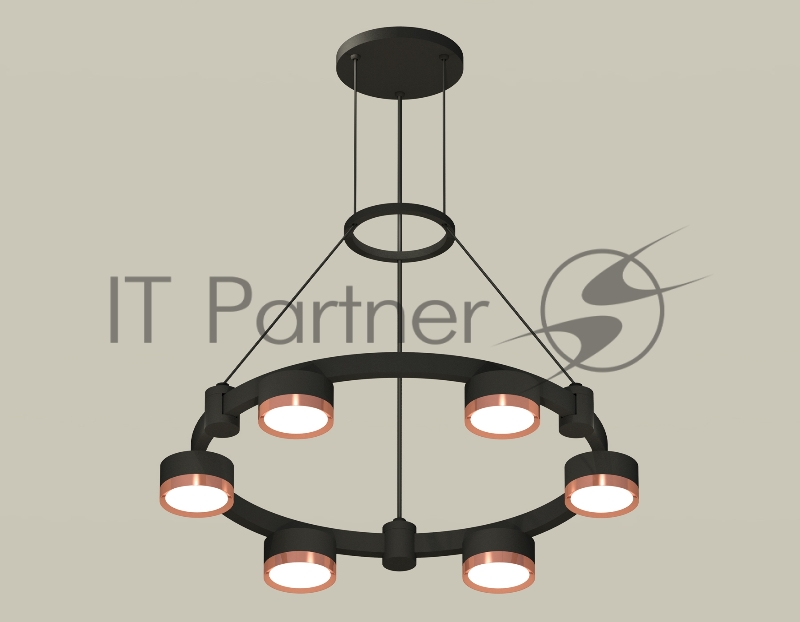 Светильник Ambrella light XR92051103/6 SBK/PPG черный песок/золото розовое полированное GX53 (A9205, C9232, N8126)