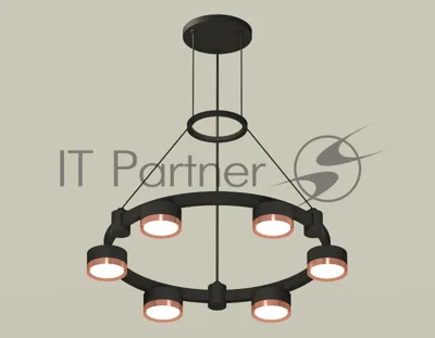 Светильник Ambrella light XR92051103/6 SBK/PPG черный песок/золото розовое полированное GX53 (A9205, C9232, N8126)