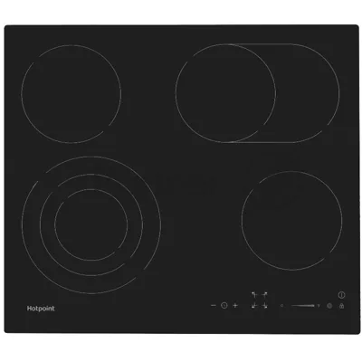 Электрическая варочная поверхность Hotpoint HR 6O6 BAS, 4 конфорки, с зоной расширения, стеклокерамика, 6900 Вт