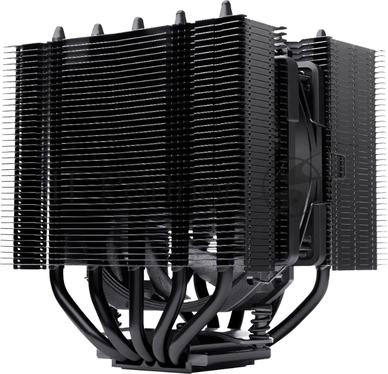 Кулер для процессора Noctua NH-D12L chromax черный, 120 мм, медь, 0-2000 об/мин, 22.6 дБ, 4 pin PWM, 148 Вт, высота 145 мм