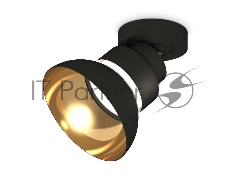Светильник Ambrella Light XM8102101 SBK/PYG/CL черный песок/золото желтое полированное/прозрачный GX53
