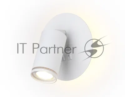 Настенный светильник с выключателем Ambrella light FW2462 WH белый GU10 max 12W+LED 4200K 7W D145*150