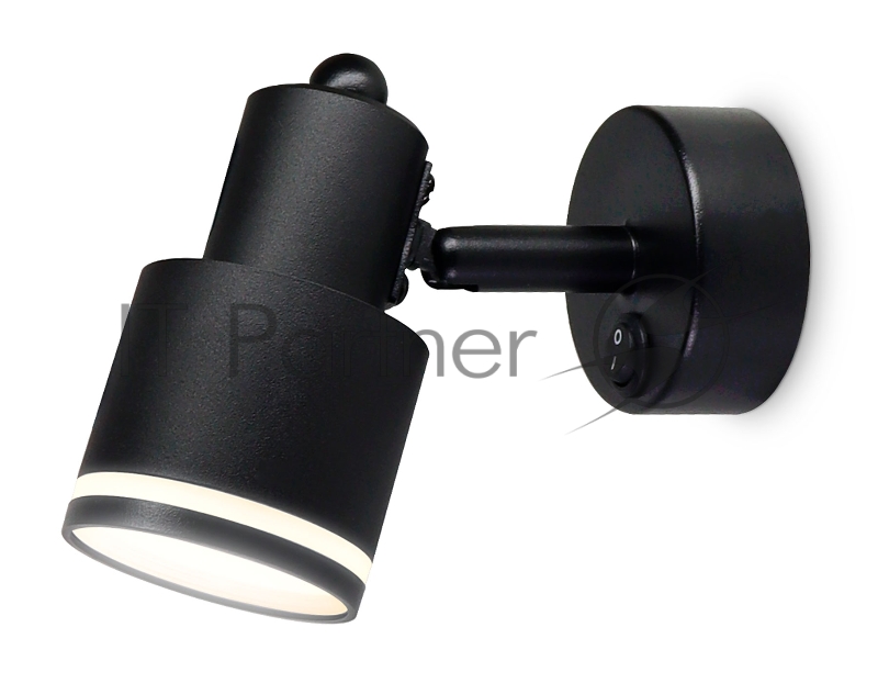 Накладной поворотный спот с выключателем Ambrella light TA1282 BK черный GU10 max 12W 100*55*132
