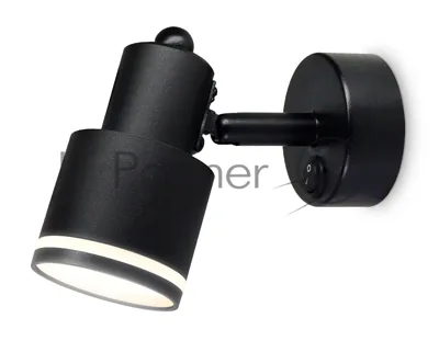 Накладной поворотный спот с выключателем Ambrella light TA1282 BK черный GU10 max 12W 100*55*132