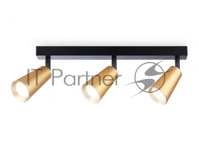 Накладной поворотный спот Ambrella light TA13151/3 BK/GD черный/золото GU10/3 max 12W 445*60*130