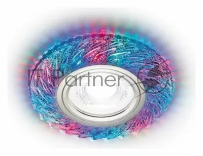 Встраиваемый точечный светильник Ambrella light S295 CH/RG хром/прозрачный хрусталь/MR16+3W(LED RGB)