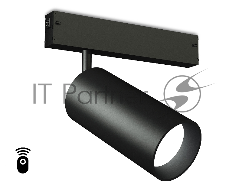 Управляемый светодиодный светильник для шинопровода Magnetic Ambrella light GL1232 BK черный IP20 24W 3000K-6400K 220V 36° D65*140 (Без ПДУ)