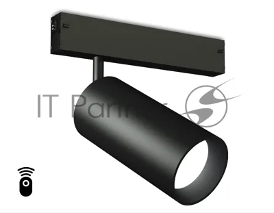 Управляемый светодиодный светильник для шинопровода Magnetic Ambrella light GL1232 BK черный IP20 24W 3000K-6400K 220V 36° D65*140 (Без ПДУ)