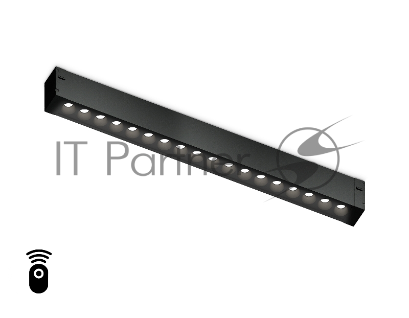 Управляемый светодиодный светильник для шинопровода Magnetic Ambrella light GL1312 BK черный IP20 15W 3000K-6400K 220V 24° 342*25*42 (Без ПДУ)