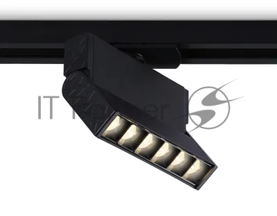 Трековый однофазный светодиодный светильник Ambrella light GL6813 BK черный LED 6W 3000K 24° 115*22*87
