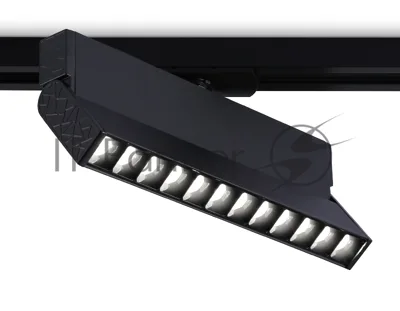 Трековый однофазный светодиодный светильник Ambrella light GL6819 BK черный LED 12W 4200K 24° 230*22*87