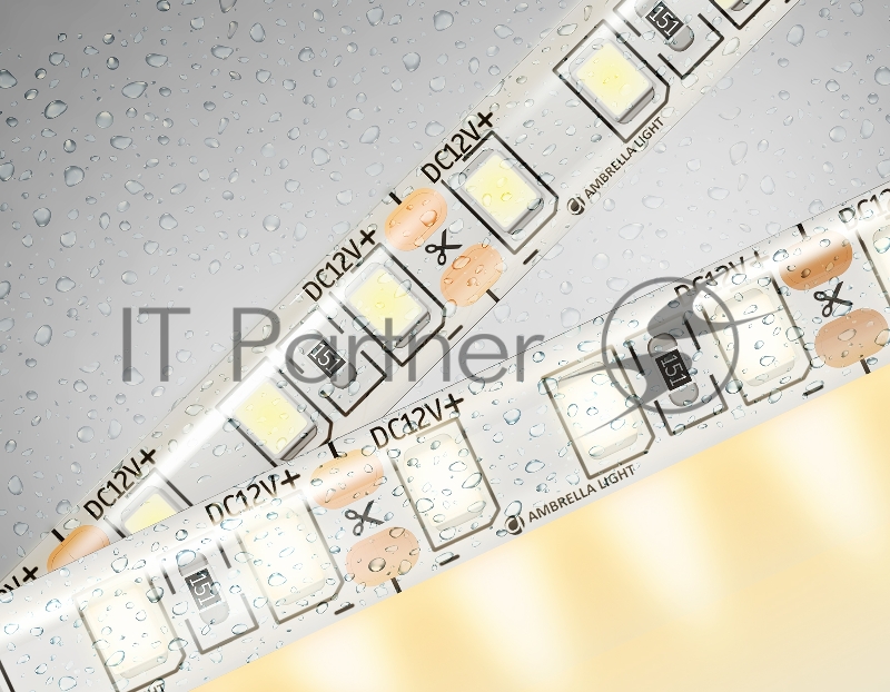 Светодиодная лента Ambrella light GS1201 2835 120Led/ 9.6W m/ 12V IP65 3000K/ 5000*8*2.27mm (2 конт.)