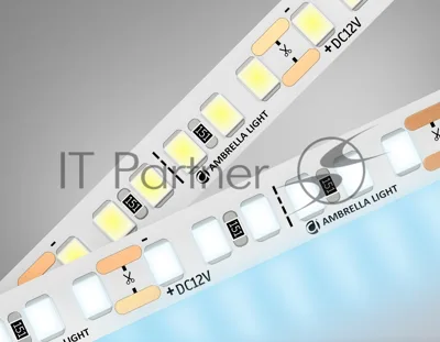 Светодиодная лента Ambrella light GS1313 2835 180Led/ 14.4W m/ 12V IP20 6500K/ 5000*10*1.2mm (2 конт.)