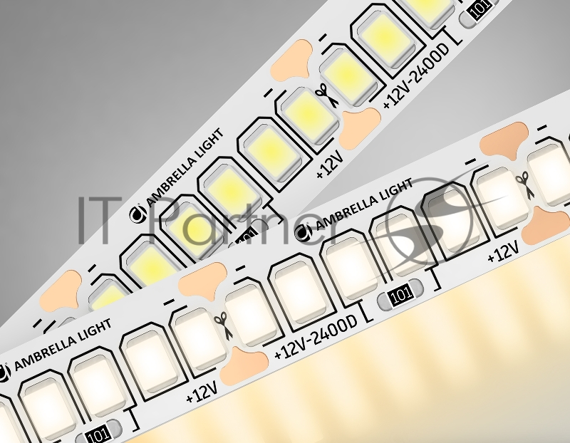 Светодиодная лента Ambrella light GS1401 2835 240Led/ 17W m/ 12V IP20 3000K/ 5000*10*1.2mm (2 конт.)