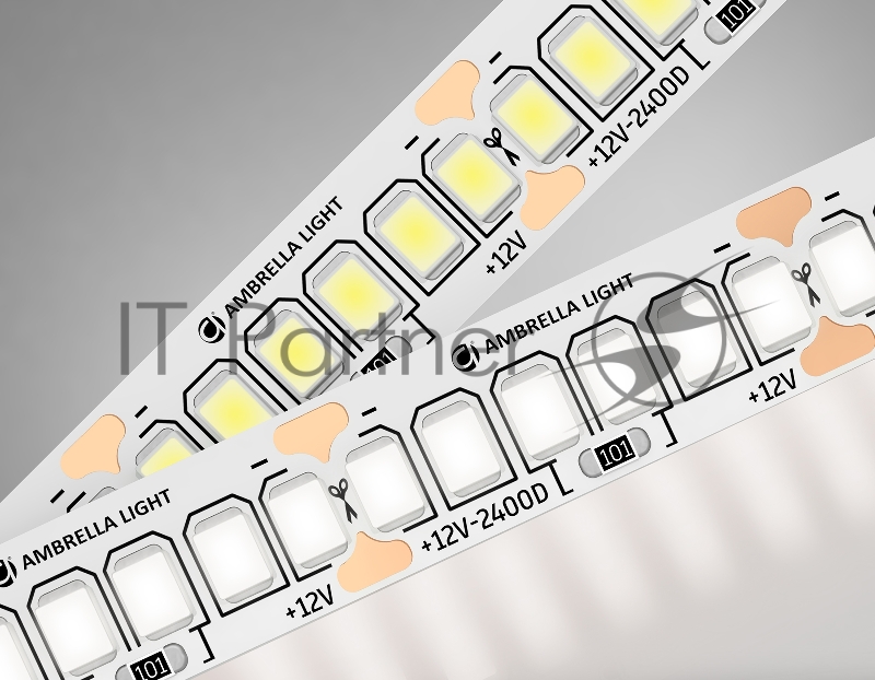 Светодиодная лента Ambrella light GS1402 2835 240Led/ 17W m/ 12V IP20 4500K/ 5000*10*1.2mm (2 конт.)
