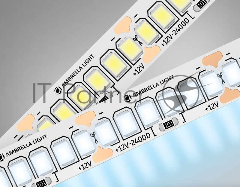 Светодиодная лента Ambrella light GS1403 2835 240Led/ 17W m/ 12V IP20 6500K/ 5000*10*1.2mm (2 конт.)