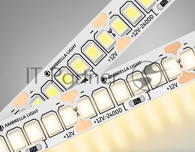 Светодиодная лента Ambrella light GS1501 2835 240Led/ 19.2W m/ 12V IP20 3000K/ 5000*10*1.2mm (2 конт.)