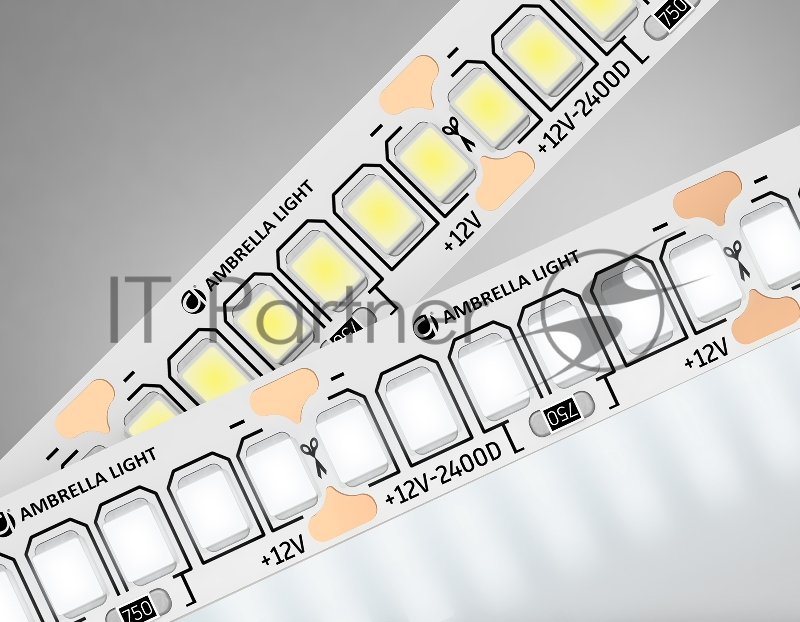 Светодиодная лента Ambrella light GS1502 2835 240Led/ 19.2W m/ 12V IP20 4500K/ 5000*10*1.2mm (2 конт.)
