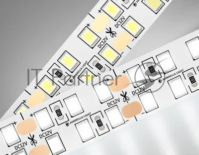 Светодиодная лента Ambrella light GS1602 2835 240Led/ 19.2W m/ 12V IP20 4500K/ 5000*14*1.2mm (2 конт.)