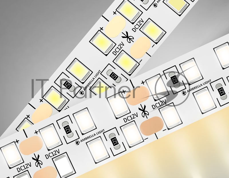 Светодиодная лента Ambrella light GS1701 2835 240Led/ 24W m/ 12V IP20 3000K/ 5000*10*1.2mm (2 конт.)