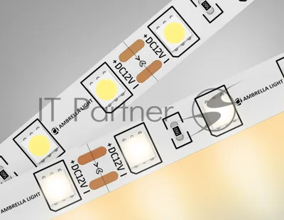 Светодиодная лента Ambrella light GS2001 5050 60Led/ 14.4W m/ 12V IP20 3000K/ 5000*10*1.87mm (2 конт.)
