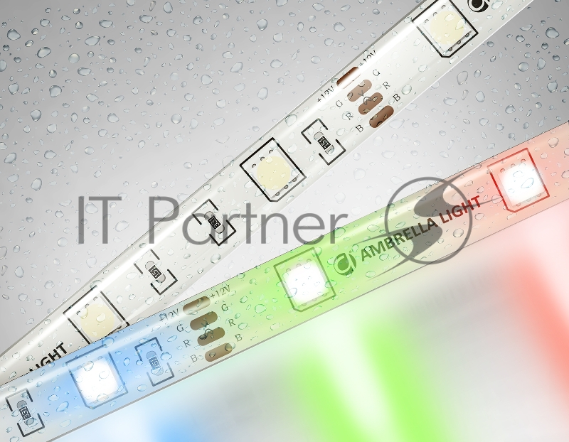 Светодиодная лента Ambrella light GS2301 5050 30Led/ 7.2W m/ 12V IP65 RGB/ 5000*10*2.87mm (4 конт.)