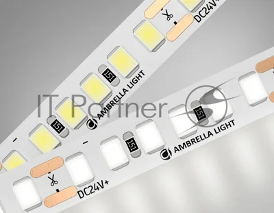 Светодиодная лента Ambrella light GS3202 2835 180Led/ 14.4W m/ 24V IP20 4500K/ 5000*8*1.2mm (2 конт.)