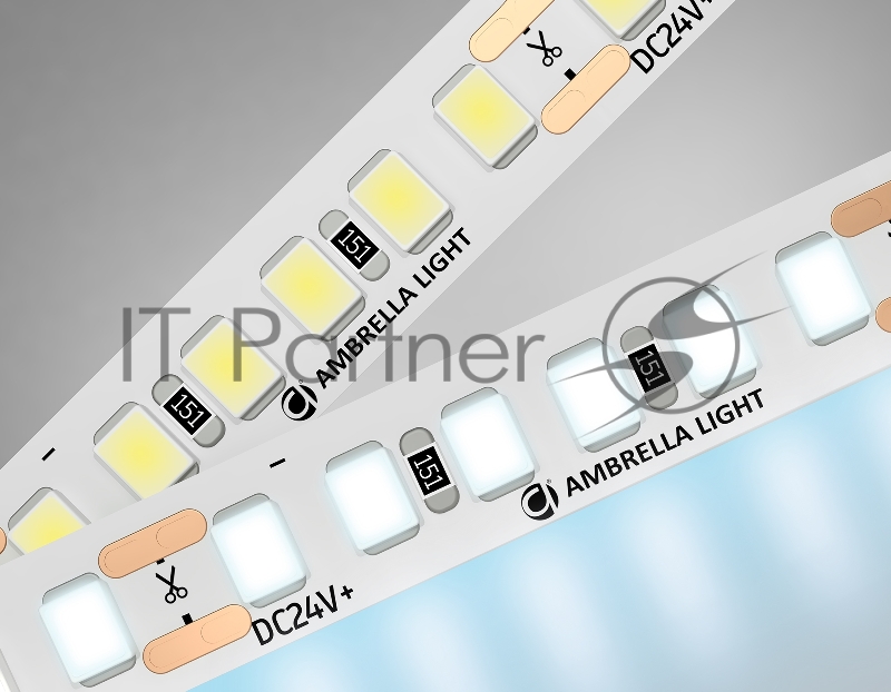 Светодиодная лента Ambrella light GS3213 2835 180Led/ 14.4W m/ 24V IP20 6500K/ 5000*10*1.2mm (2 конт.)