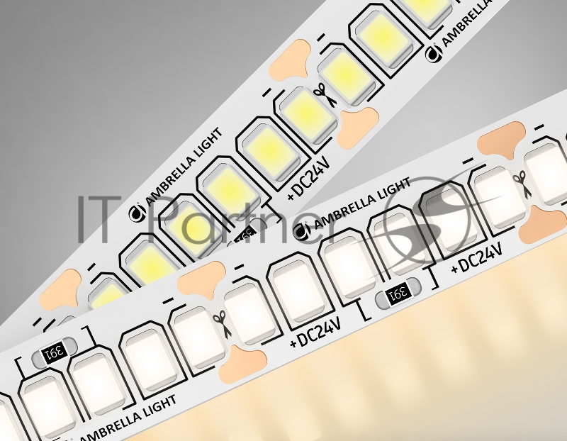 Светодиодная лента Ambrella light GS3301 2835 240Led/ 18W m/ 24V IP20 3000K/ 5000*10*1.2mm (2 конт.)