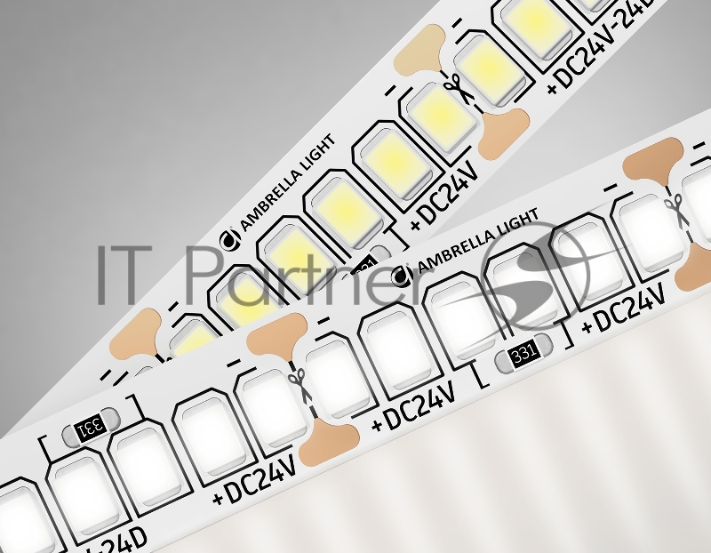 Светодиодная лента Ambrella light GS3402 2835 240Led/ 20W m/ 24V IP20 4500K/ 5000*10*1.2mm (2 конт.)