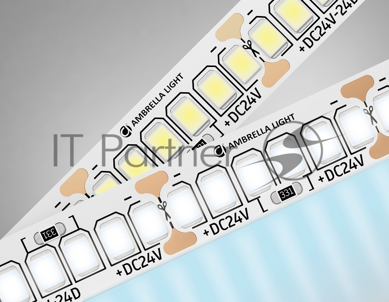 Светодиодная лента Ambrella light GS3403 2835 240Led/ 20W m/ 24V IP20 6500K/ 5000*10*1.2mm (2 конт.)