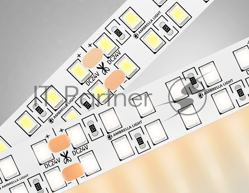 Светодиодная лента Ambrella light GS3701 2835 240Led /24W m/ 24V IP20 3000K/ 5000*14*1.2mm (2 конт.)