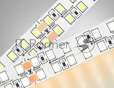 Светодиодная лента Ambrella light GS3701 2835 240Led /24W m/ 24V IP20 3000K/ 5000*14*1.2mm (2 конт.)