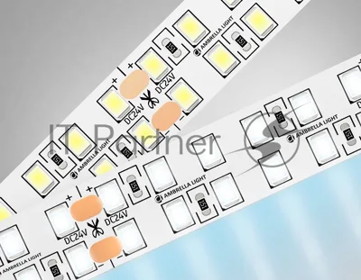 Светодиодная лента Ambrella light GS3703 2835 240Led /24W m/ 24V IP20 6500K/ 5000*14*1.2mm (2 конт.)